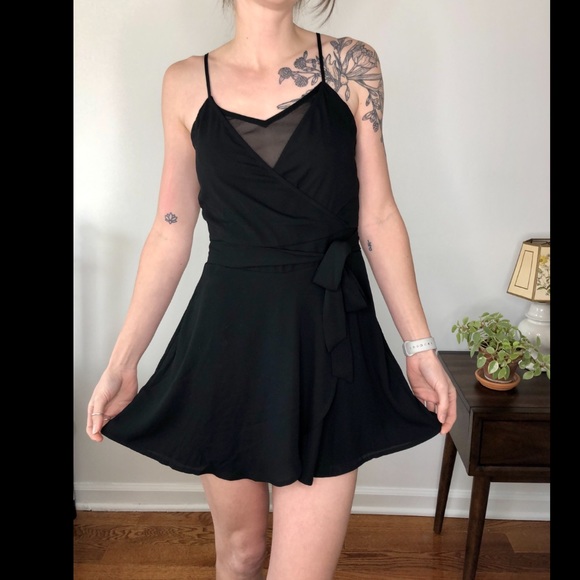 Express Wrap Front Skort Romper with Bow - Picture 3 of 17